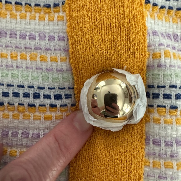 Milly Gold and White Mini Pencil Skirt - Picture 3 of 6